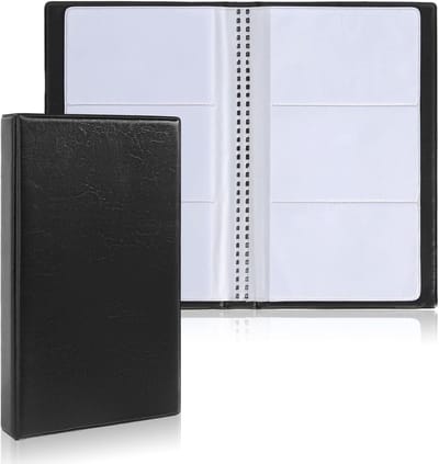 Business Card Folder, Pack of 2 for 240 Cards, PU Leather, Business Card Holder, Space Saving Business Card Folder for - ShopVlot