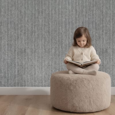 Wandpaneel vilt, lattenwand 50 mm, grijs marmer – 2950 x | 9mm dik | Verbetert de akoestiek | Eenvoudige montage | Wanddecoratie