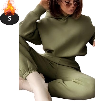 Nivard Joggingpak - Huispak - Volwassenen - Trainingspak - Comfortabel - Joggingsbroek - Tracksuit - Dames - Legergroen - S