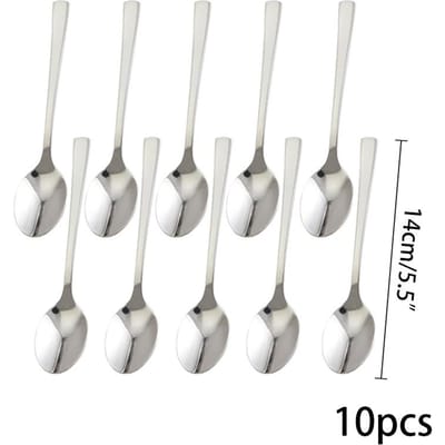 Cuillère à café 14cm en Acier Inoxydable Cuillères à Sucre Mini Thé Petite Cuillère à Café Mélange Miel Paille Cuillère à Thé Noël Restaurant Bar Couverts