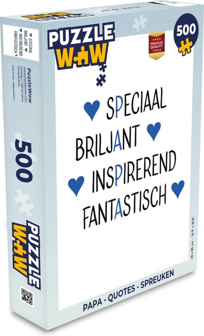 Puzzel Papa - Quotes - Spreuken - Legpuzzel - Puzzel 500 stukjes - Vaderdag cadeautje - Cadeau voor vader en papa