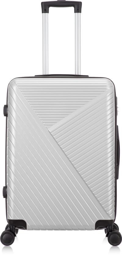 Ibiza Reiskoffer M - 65L - 66x43x24 cm - Lichtgewicht Harde Koffer - Met Ingebouwd TSA Slot - Voor Vliegtuig en Vakanties - Zilver