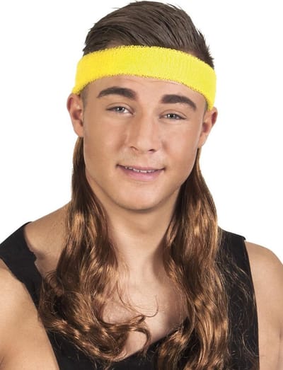16 stuks: Hoofdband - geel met bruine haren