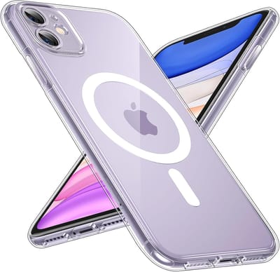 voor iPhone 11 Case Compatibel met MagSafe, Volledige Camerabescherming, Wordt nooit geel, Schokbestendig Anti-vingerafdruk Anti-slip Dunne Slagvaste Hoes 6,1-Inch, Transparant