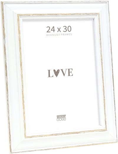 Deknudt Frames fotolijst S221H3 - wit met bruin accent - 24x30 cm