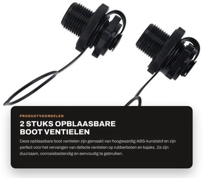 Opblaasbare Boot Ventiel Vervanging - Hoogwaardig ABS-Kunststof - Lekvrij Ontwerp - Eenvoudig te Installeren - Geschikt voor Meeste Boten - Duurzaam en Corrosiebestendig - Opblaasventiel