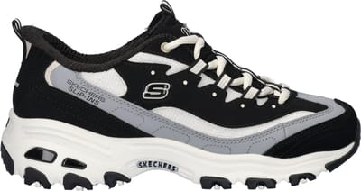 Skechers D LITES-SMOOTH NOSTALGIA Dames Instappers - Zwart / Naturel