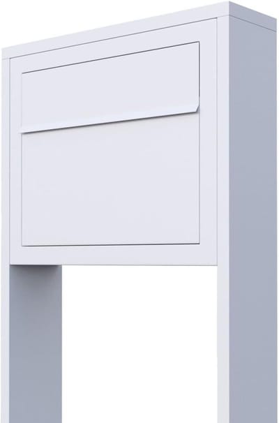 Staande brievenbus - Brievenbus op paal - Post ontvangen - Verborgen slot - 46x118x13 cm - Mat wit