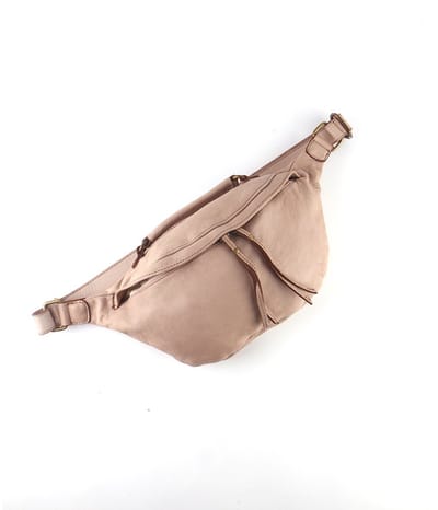 Giuliano lederen handtas Noelle - Beige - Gewassen Leer - Made in Italy