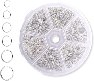 1000 stuks zilveren ringen voor sieraden maken - metalen verbindingsringen voor sleutelhangers, kettingen en oorbellen reparatie set