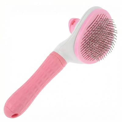 Dailygoods- Dierenborstel - Vachtverzorging met één druk op de knop - Kattenborstel - Hondenborstel - ABS/TPE-greep - Praktisch in gebruik - Vachtborstel