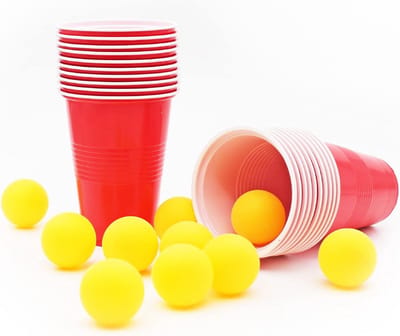Beer Pong Spel Set inclusief 20 Bekers en 10 Ballen - Party Spel voor Volwassenen