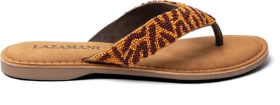 Lazamani - Ebba Dames Slippers Leer Brown - Maat 37