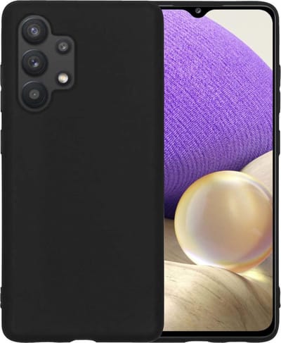 Hoesje - Geschikt voor Samsung Galaxy A32 4G - Sterk & Shockproof - Hoes Cover - Siliconen Case - Telefoonhoesjes - Zwart