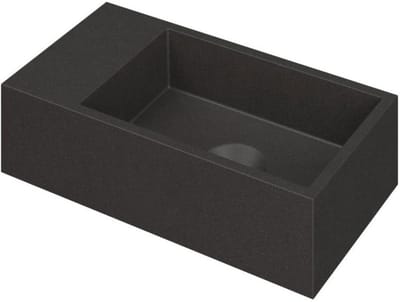 INK - Fontein Quartz Links Zonder Kraangat - 360x180x90 mm - Zwart