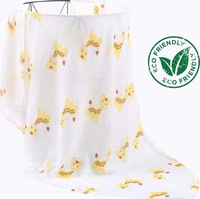 Duopack 2x BoefieBoef Oranje IJsbeer Grote XL Hydrofiele Doek Baby - Duurzaam Eco Bamboe | Swaddle, Inbakerdoek, Hydrofiele Luier & Babydeken - Slaap Beer Wit