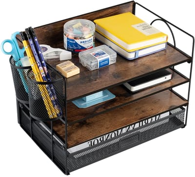 Unyqoos® Bureau-organizer met Vier Lagen voor Optimale Orde en Stijlvolle Werkplek