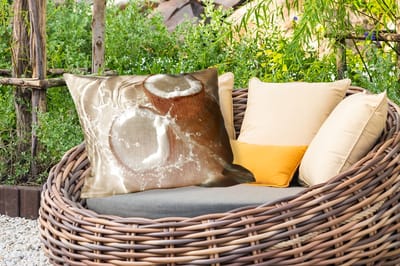 Buitenkussens - Kokosnoot - Water - Beige - Spetters - 60x40 cm - Weerbestendig