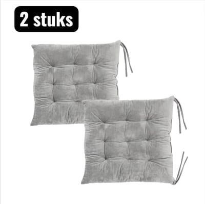 2 stuks - Zitkussens - 40X40cm - Extra Dik Stoplkussen - Effen Kleur Ergonomisch Zitkussen voor Kantoor en Thuis， Zachte Opvulling voor Langdurig Zitten - Grijs