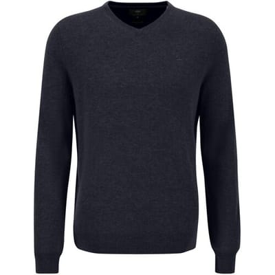 Fynch-Hatton Trui V-Neck Merino Cashmere Navy / male