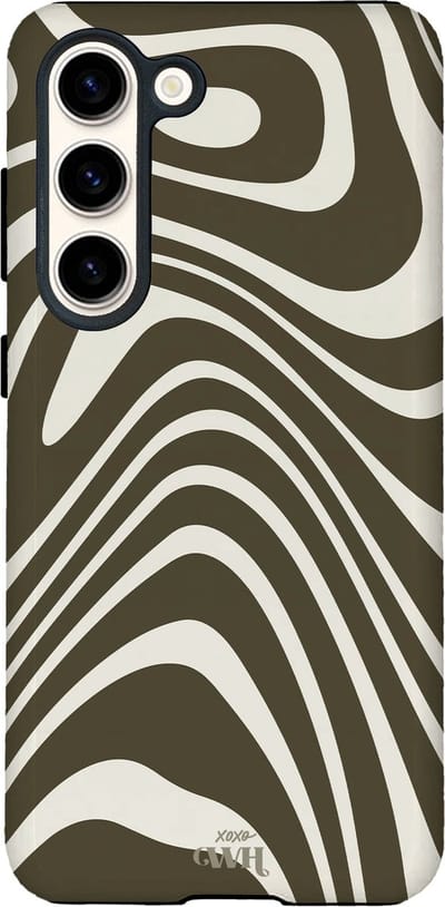 xoxo Wildhearts Boogie Wonderland Green - Hoesje geschikt voor Samsung Galaxy S24 Plus - Siliconen hoesje met dubbele beschermlaag - Luxe case - Stevige backcover - Golvenprint - Golvend patroon - Groen