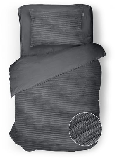 Eleganzzz Dekbedovertrek Serenity Flow - Dark Grey - Dekbedovertrek 140x200/220cm - Micropercal - Eenpersoons - Dekbedovertrekken - Effen Dekbedovertrek