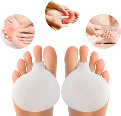 Scoby - Siliconen Voorvoet Pads met Teenhouder - Voorvoet Kussen - Voorvoet Pijn - Forefoot Cushion Pads - 1 Paar - Transparant
