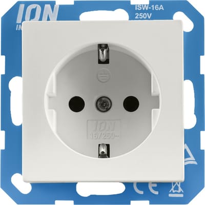 ION industries stopcontact met randaarde - V1/J1 alpin wit mat (10.100.015) - wandcontactdoos
