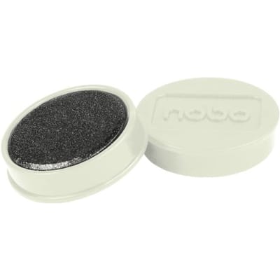 Nobo Magnetische Whiteboard Magneten, pak van 10 stuks, 38mm Gekleurde Magneten Wit