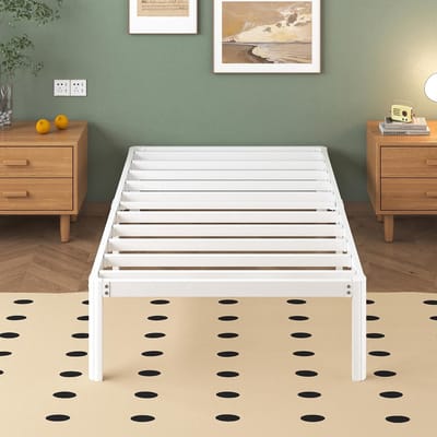 Metalen Bed 90x200 cm met Ronde Hoeken en Onderbed Opbergruimte