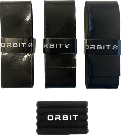 Orbit Padel Zwarte Overgrip - Padelracket - padel - 3 stuks inclusief rubberen ring