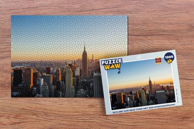 Puzzel New York - Skyline - Zonsondergang - Legpuzzel - Puzzel 1000 stukjes volwassenen