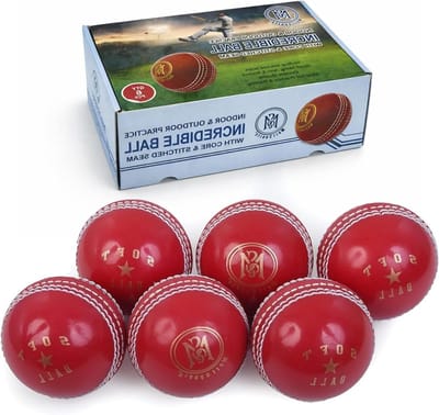 Cricket Ballen - Trainingsballen Praktijkballen - Cricket Training - Zachte PVC Constructie - Standaard Maat - Rood