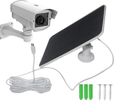 Zonnepaneel Charger - Type-C Oplader - Beveiliging Camera - Slimme Sensor - 20W Vermogen - Zwart