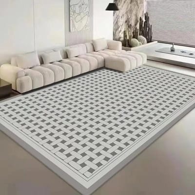 Modern Klassiek Ruit Tapijt Huisdecoratie Woonkamer Groot Oppervlak Slaapkamer Tapijt Antislip Pluizige Zachte Kleden Wasruimte Vloermat 60*90cm