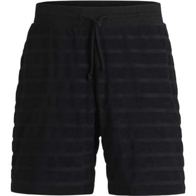 Hugo Heren Katoenen Gestreepte Relaxed Fit Casual Shorts (Zwart)
