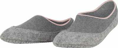 FALKE Cosyshoe Noppen op de zool wol huissokken dames grijs - maat 39-40
