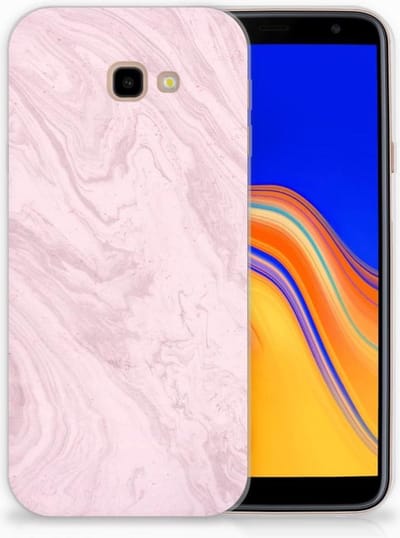 Samsung Galaxy J4 Plus (2018) TPU Siliconen Hoesje Marble Pink - Origineel Cadeau Vriendin