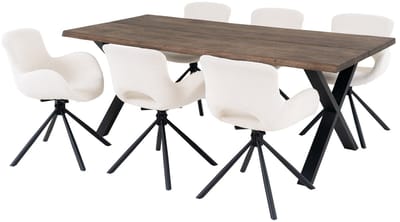 House Nordic Eetkamerset Toulon en Amorim - Eettafel met 6 Eetkamerstoelen