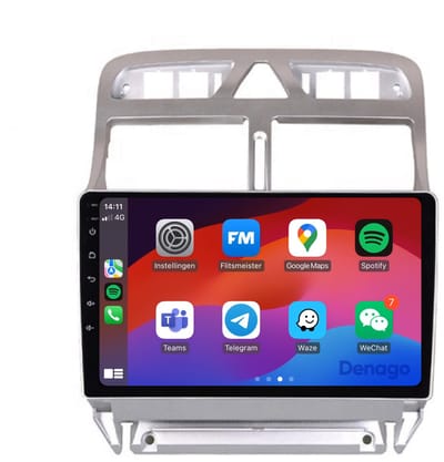 CarPlay autoradio geschikt voor Peugeot 307 (2001 t/m 2013) | 9 inch | Android 13 | Draadloos Apple CarPlay & Android Auto | 2GB + 32GB | QuadCore processor | Denago DNG-A162 | 2025 model | 2001 2002 2003 2004 2005 2006 2007 2008 2009 2010 2011 2012