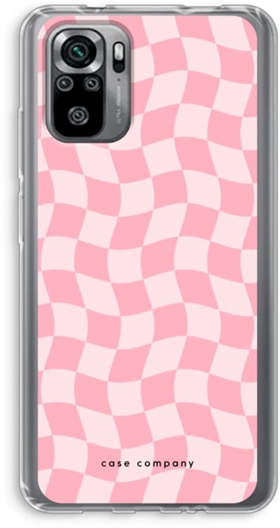 Case Company® - Hoesje geschikt voor Xiaomi Redmi Note 10S hoesje - Grid Roos - Soft Cover Telefoonhoesje - Bescherming aan alle Kanten en Schermrand