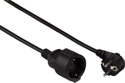 Hama 00047868 Stroom Verlengkabel Zwart 2 m H05VV-F 3G 1,5 mm² Met anti-kniktule