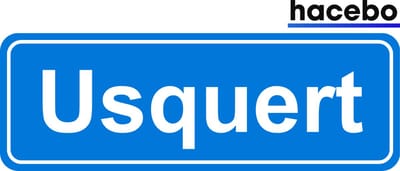 Hacebo - Plaatsnaam Sticker - 29x10 CM - Usquert sticker - Verkeersborden sticker - grappige cadeaus - Usquert