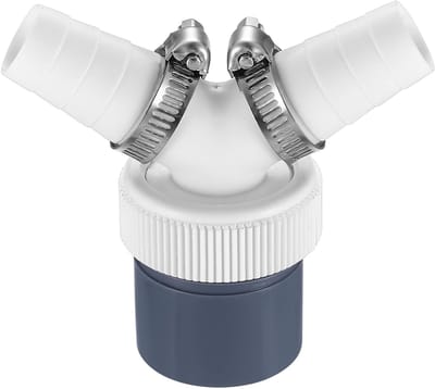 Y-Connector voor Ø40 mm Afvoerbuis en Ø18-24 mm Invoer, PVC Dubbele Aansluiting voor Wasmachine en Vaatwasser, Geschikt voor Afvoerleidingen en Waterafvoer