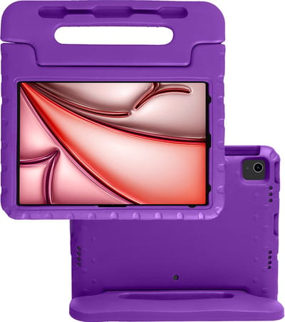Hoes - Geschikt voor Apple iPad Air (2024/2025/2026) - 13 inch - Kinderhoes Shockproof Bumper - Kidsproof Case - Tablet Hoesje - Kinder Hoes Cover - Paars