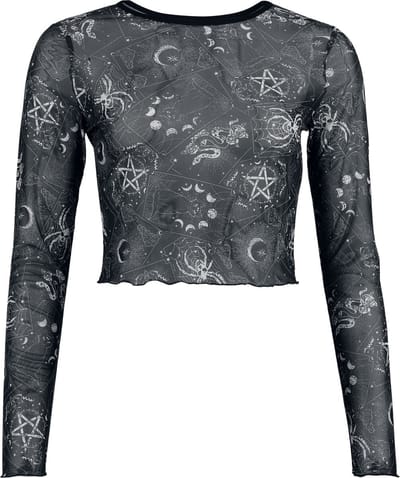 Jawbreaker Tarot Deck Long Sleeve Mesh Dames Shirt met lange mouwen - XS