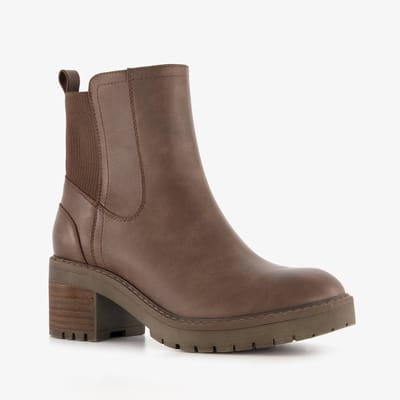 Blue Box dames Chelsea boots met hak bruin - Maat 37