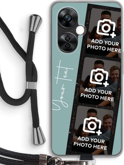 Gepersonaliseerd - Case Company® - Hoesje met koord geschikt voor OnePlus Nord CE 3 Lite hoesje met Koord - Filmrol N°1 - Telefoonhoesje met Zwart Koord - Bescherming aan alle Kanten en Over de Schermrand