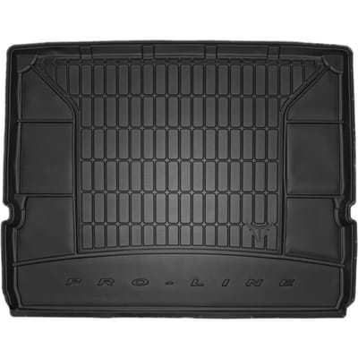 Frogum DryZone - Kofferbakmat / Bagagemat - Geschikt voor Ford S-Max Mk1 2006-2014 - 7 personen (3de zitrij ingeklapt) - Zonder uitschuifbare laadvloer - Organizer Functie - TPE Rubber - Zwart