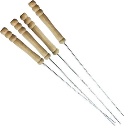 Grillspiesen Edelstaal 38,5 cm 4 stuks - Barbecuespiezen - Kebab - Grill - Bbq - Barbecue Spiezen - Sjasliekspiesen
